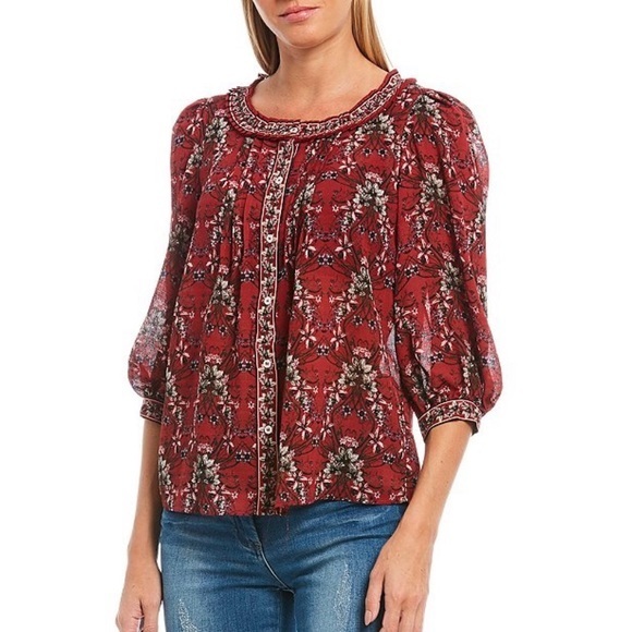 Chelsea and violet 3/4 sleeve bohemian top - Picture 1 of 6